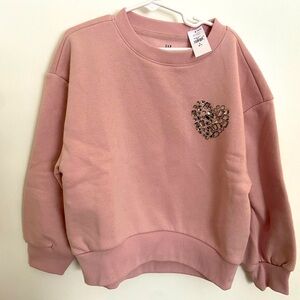 Gap pink girls heart sweatshirt